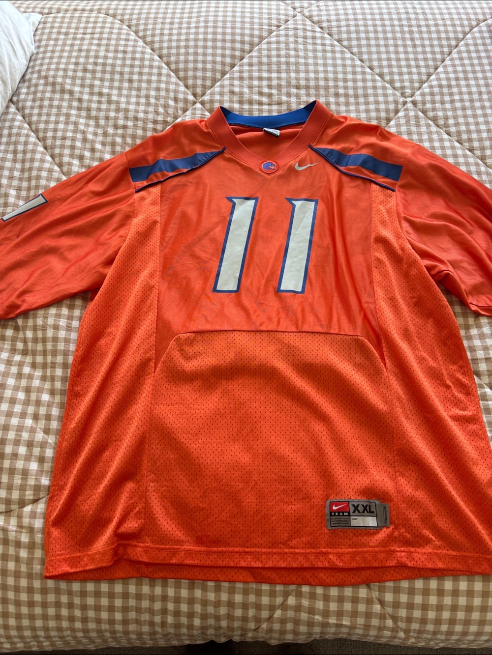 Nike Men’s Boise State Orange #11 Football Jersey with Blue and White Accents